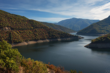 Naklejka na meble Amazing Autumn landscape of Meander of Vacha (Antonivanovtsy) Reservoir, Rhodopes Mountain, Bulgaria