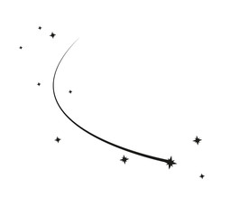 Wall Mural - abstract falling star vector - black shooting star with elegant star trail on white background - met