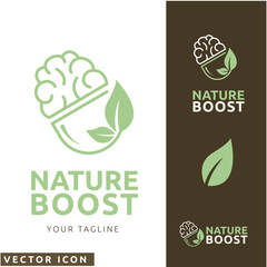 Wall Mural - Natural brain pill Logo/Icon