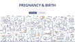 Pregnancy & Birth Doodle Concept