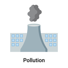 Pollution Icon Vector Sign And Symbol Isolated On White Background, Pollution Logo Concept