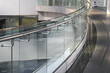 Leinwandbild Motiv tempered glass of walk way balcony with stainless steel handrail
