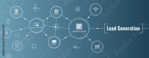 Cuadros en Lienzo Lead Generation Web Header Banner - Attract leads for target audience to increas