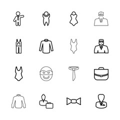 Wall Mural - Collection of 16 suit outline icons