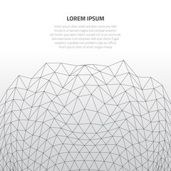 Poster - Abstract 3d surface. Distortion of space and matter. Modern technology for designing volume objects.