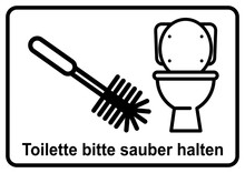 Ms13 MarkierungSchild - Gz131 GrafikZeichnung - Nmss21 NewModernSanitarySign Nmss - Toilette Bitte Sauber Halten / Toilettenbürste Benutzen - WC / Toiletten Schild - DIN A2 A3 A4 A5 Plakat - Xxl G6315