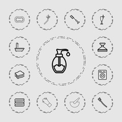 Canvas Print - Collection of 13 wash outline icons