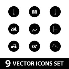 Poster - Collection of 9 field filled icons