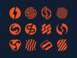Modern professional vector set logos synergy for business