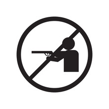 No Shooting Icon Vector Sign And Symbol Isolated On White Background, No Shooting Logo Concept