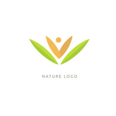 Abstract green leaf logo icon vector design. Landscape design, garden, Plant, nature and ecology vector logo