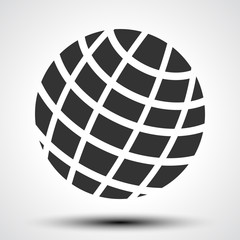 Wall Mural - black world globes with shadows - vector illustration