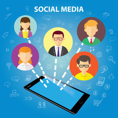 Wall Mural - social media concept