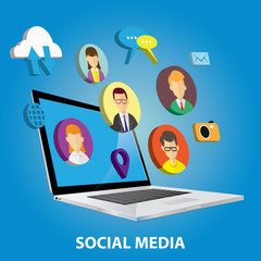 Wall Mural - social media concept