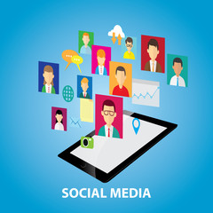Wall Mural - social media concept