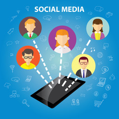 Wall Mural - social media concept