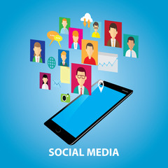 Wall Mural - social media concept