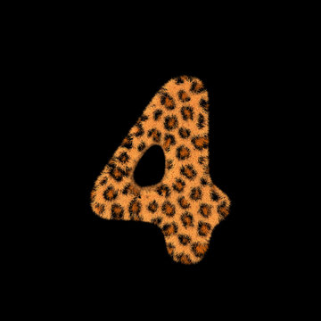 3D Rendering Creative Illustration Leopard Print Furry Number 4