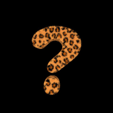 3D Rendering Creative Illustration Leopard Print Furry Symbol ?
