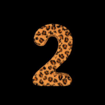 3D Rendering Creative Illustration Leopard Print Furry Number 2