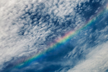 Rainbow and beautiful clouds in the sky