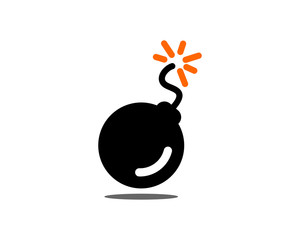 Wall Mural - black bomb image vector icon logo symbol