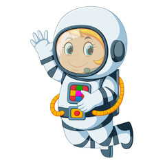 cartoon astronaut floating