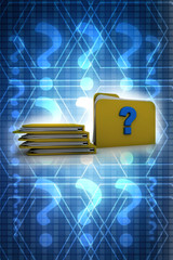 Poster - 3d rendering file folder with question symbol
