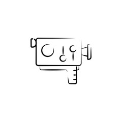 Poster - hand-held camera outine logo style icon. Element of photo icon for mobile concept and web apps. Outline hand-held camera icon can be used for web and mobile