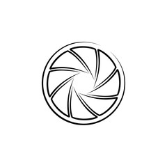 Aufkleber - camera lens outine logo style icon. Element of photo icon for mobile concept and web apps. Outline camera lens icon can be used for web and mobile