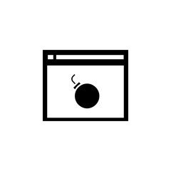 Poster - bomb in the browser icon. Element of cybersecurity icon for mobile concept and web apps. Glyph style bomb in the browser icon can be used for web and mobile