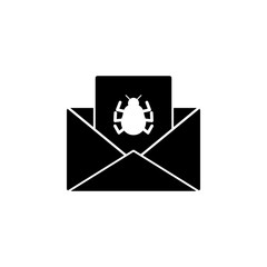 Poster - mail virus icon. Element of cybersecurity icon for mobile concept and web apps. Glyph style mail virus icon can be used for web and mobile