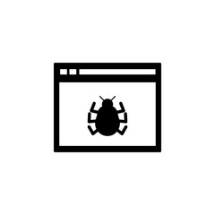 Poster - virus in the browser icon. Element of cybersecurity icon for mobile concept and web apps. Glyph style virus in the browser icon can be used for web and mobile