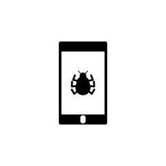 Poster - virus in smart phone icon. Element of cybersecurity icon for mobile concept and web apps. Glyph style virus in smart phone icon can be used for web and mobile