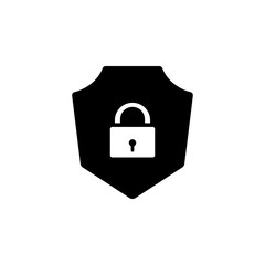 Poster - shield and lock icon. Element of cybersecurity icon for mobile concept and web apps. Glyph style shield and lock icon can be used for web and mobile