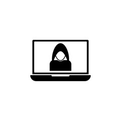 Poster - hacker on the computer icon. element of cybersecurity icon for mobile concept and web apps. glyph st