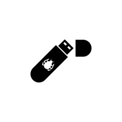 Poster - virus in flash card icon. Element of cybersecurity icon for mobile concept and web apps. Glyph style virus in flash card icon can be used for web and mobile