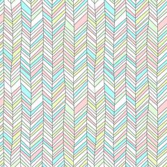 Wall Mural - Pastel colored textured chevron ornament geometric abstract seamless pattern, vector