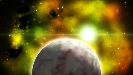 Wall Mural - Sci-fi rotating planet. Loop.
