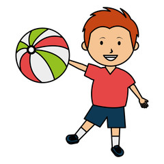 Sticker - little boy with balloon beach toy