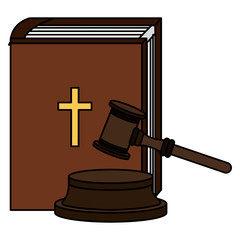 Poster - justice hammer with holy bible