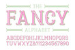Fancy alphabet with numbers in fashionable festive style.