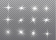 White Sparks Glitter Special Light Effect. Vector Sparkles On Transparent Background. Christmas Abstract Pattern. Sparkling Magic Dust Particles.