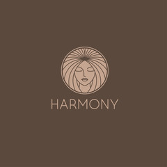 Wall Mural - Vector logo design template for beauty salon, hair salon, cosmetic. Harmony