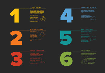 Poster - six steps progress template with nice typography