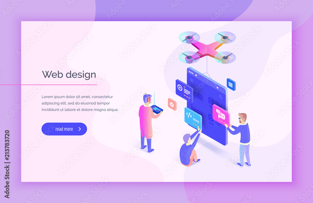 Web design, development. People interact with parts of the interface ...