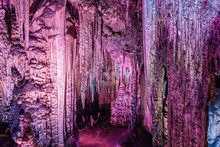 Stalactites Of Arta Cave, Majorca, Spain