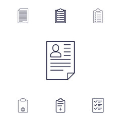 Poster - Collection of 7 clipboard outline icons