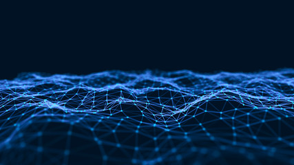 Leinwandbilder - Abstract technology background. Network connection structure. Science background. Big data digital background. 3d rendering.