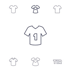 Poster - Collection of 7 t outline icons